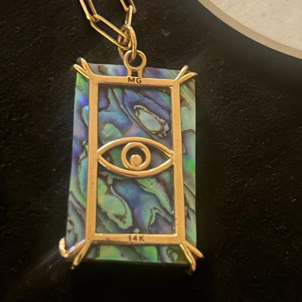 14K Gold MG 🧿 Evil Eye/ Three of Swords Pendant. 🤍 BNWOT